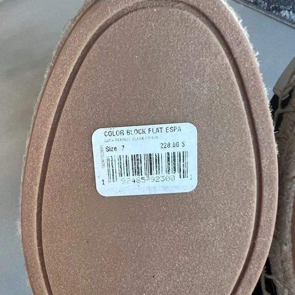 Tory Burch espadrilles black canvas slipon leather cap toe 7 slides miller Reva - Picture 4 of 6